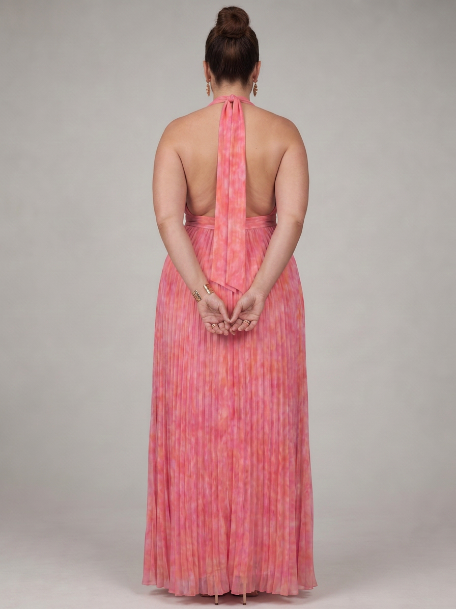 Cordelia | Kaula-aukko Pleatattu Hame Maxi Mekko
