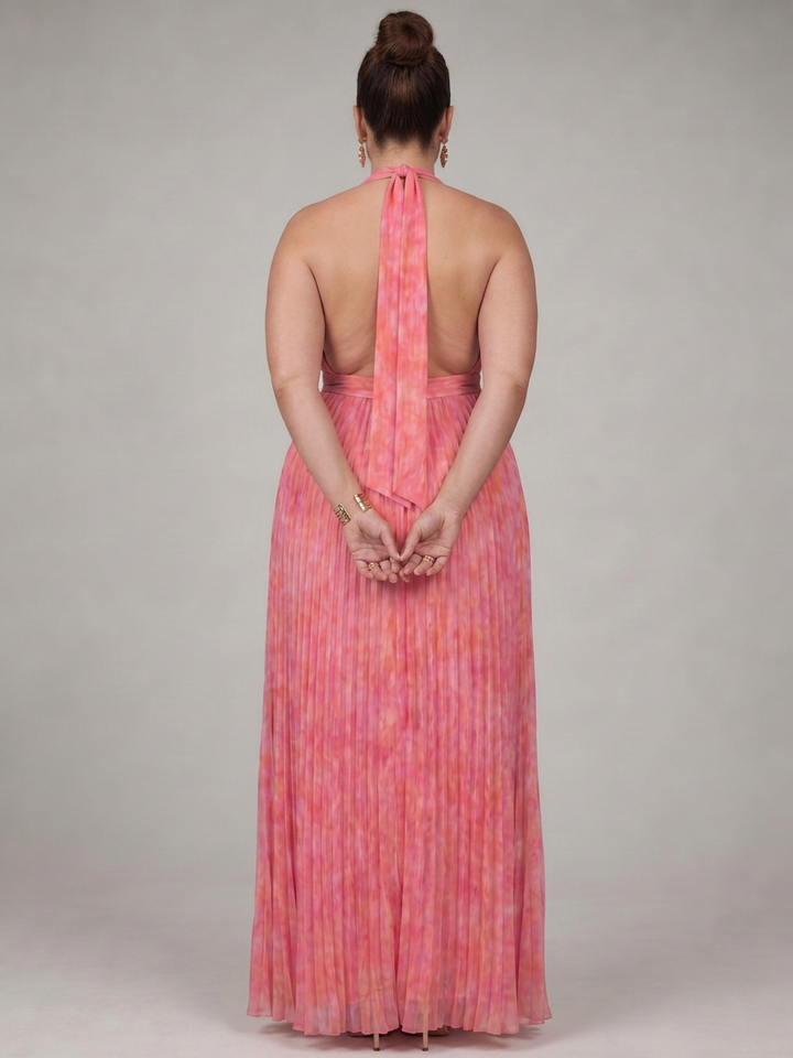 Cordelia | Kaula-aukko Pleatattu Hame Maxi Mekko