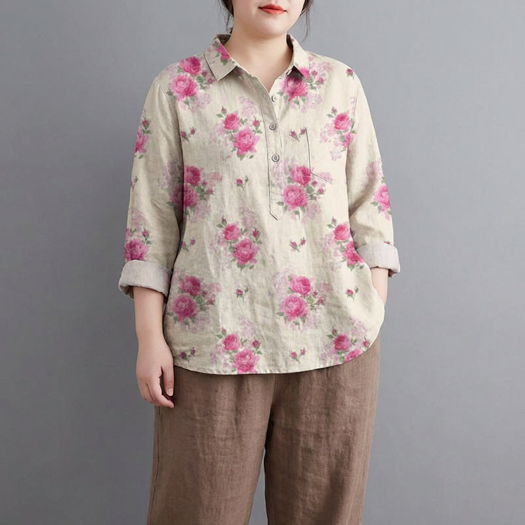 Saskia | Elegantti Pellavakesäblusa