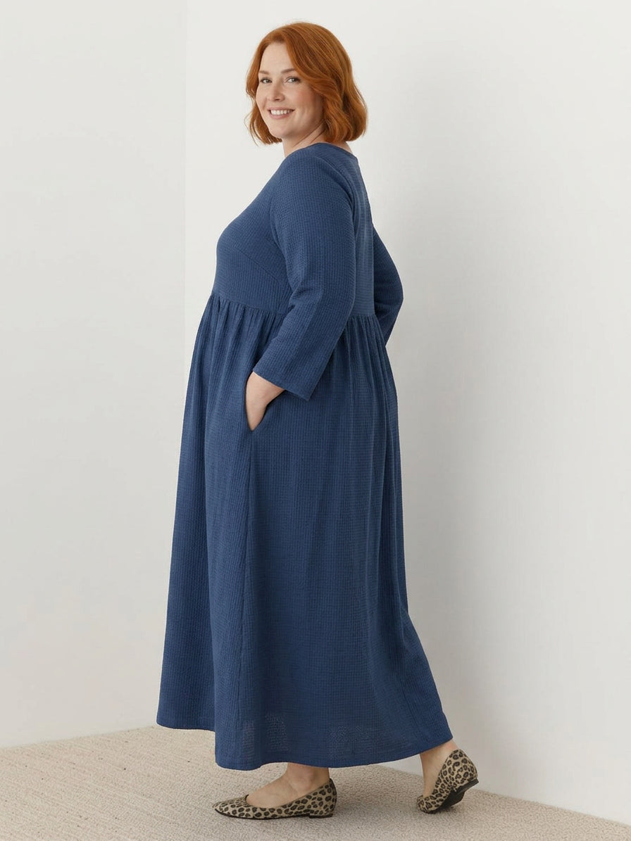 Iona - Puuvilla-Pellava Vyötärömekko