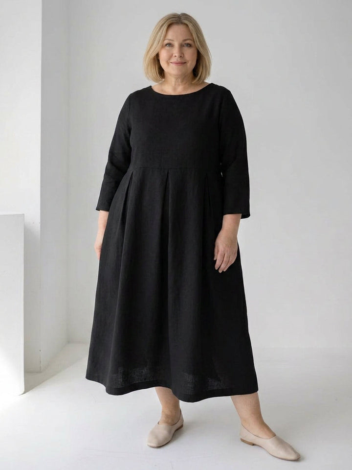 Iona - Puuvilla-Pellava Vyötärömekko