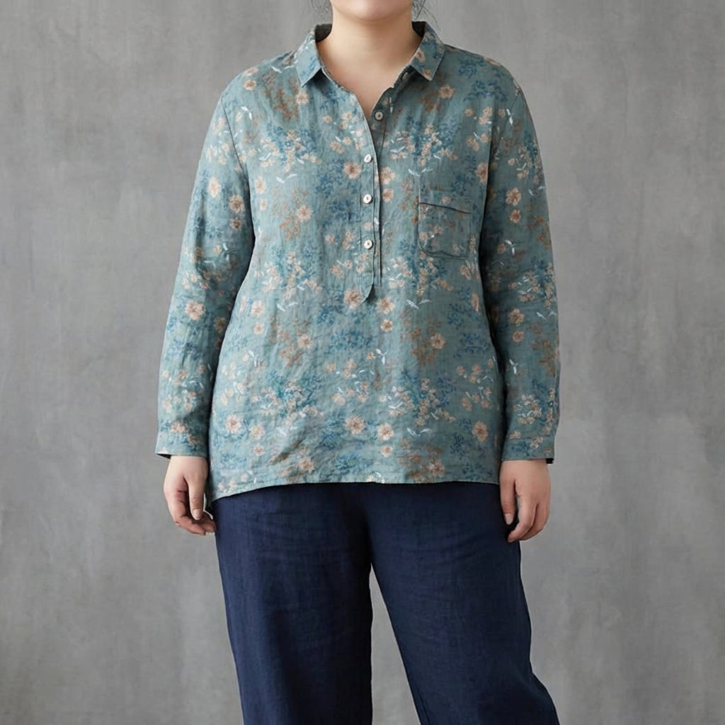 Saskia | Elegantti Pellavakesäblusa