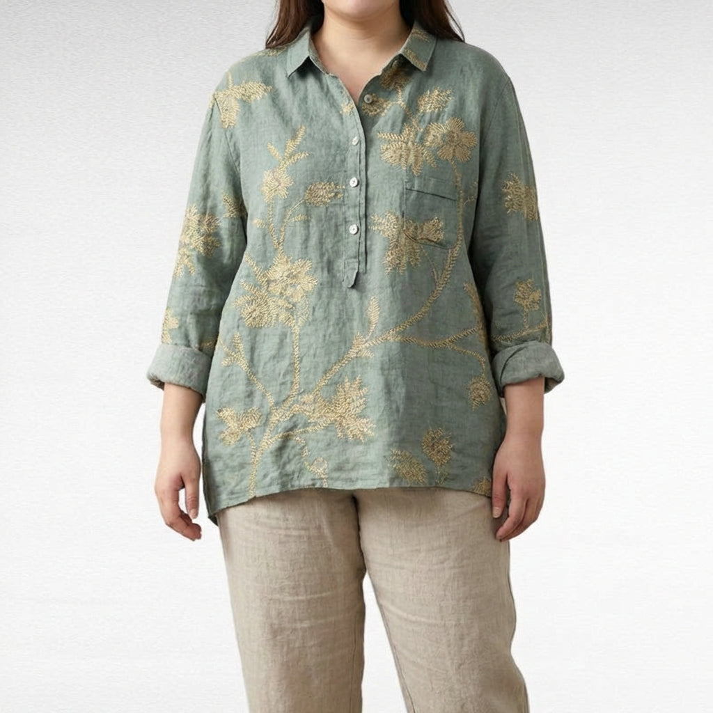 Saskia | Elegantti Pellavakesäblusa
