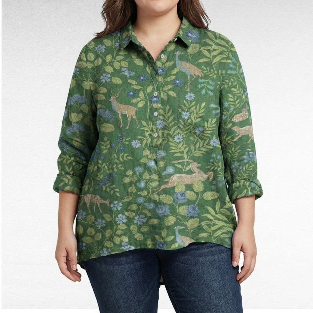 Saskia | Elegantti Pellavakesäblusa