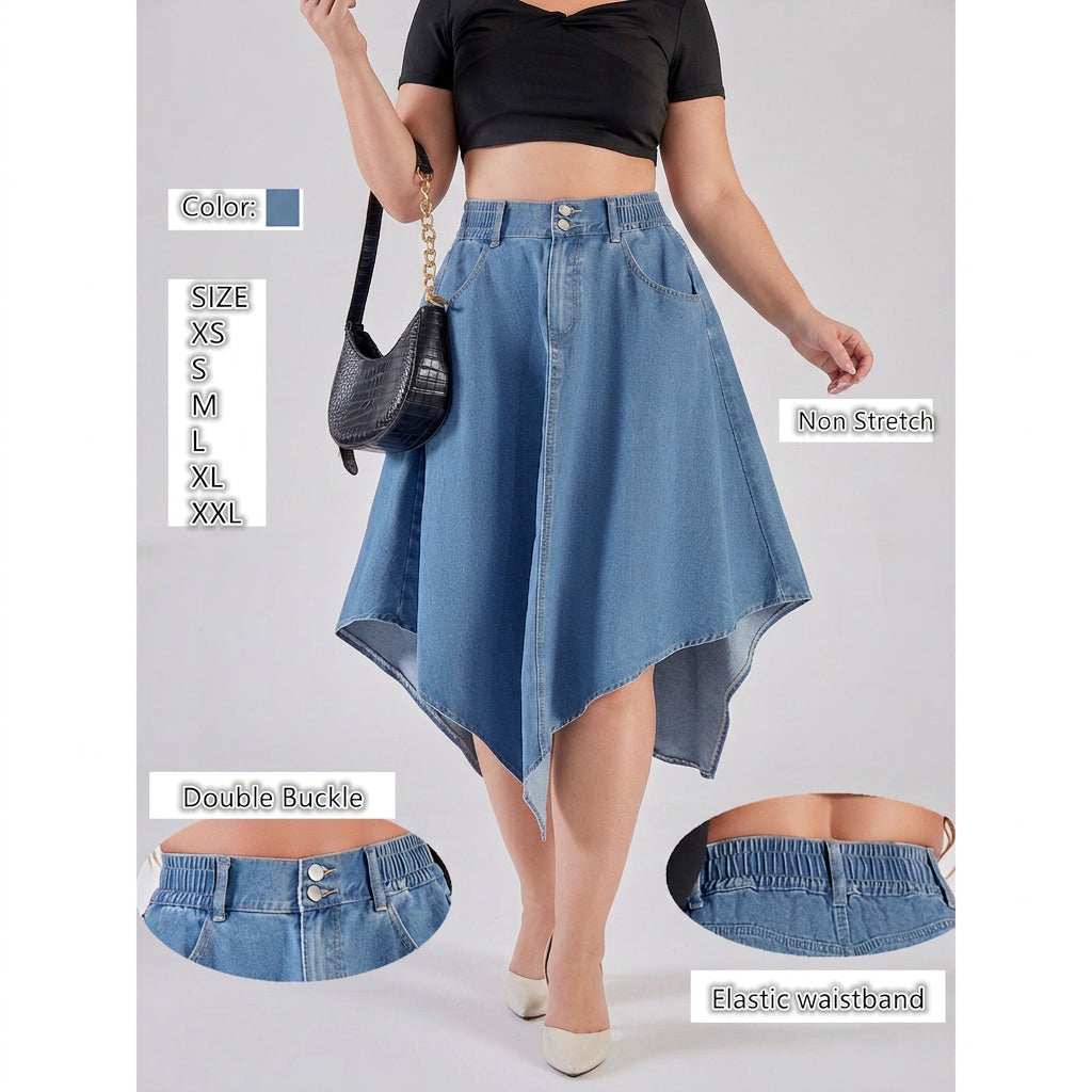 Rhea Epäsäännöllinen Denim-hame