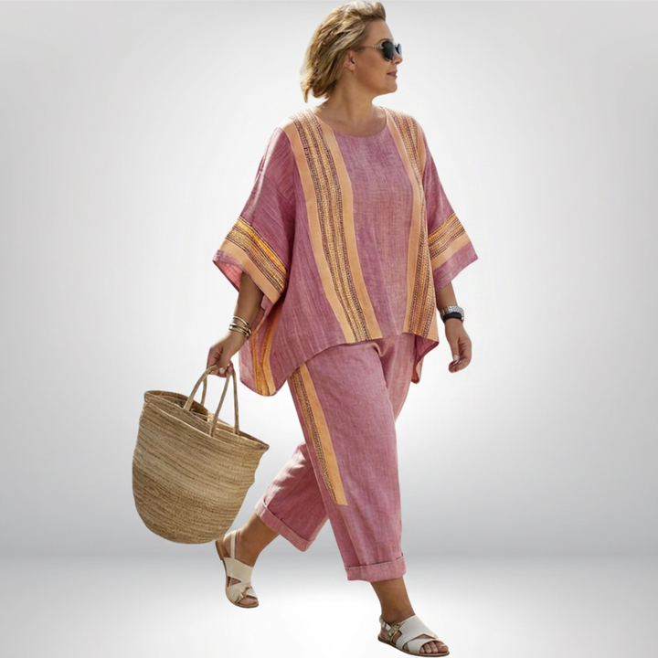 Hattie | Boho Raidallinen Setti