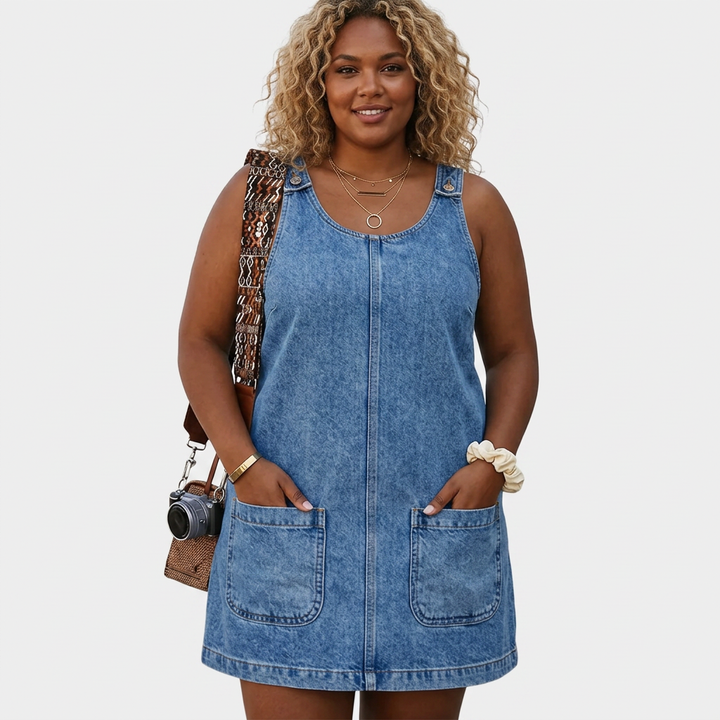 Delia | Rentouttava Denim-tyylinen Mekko