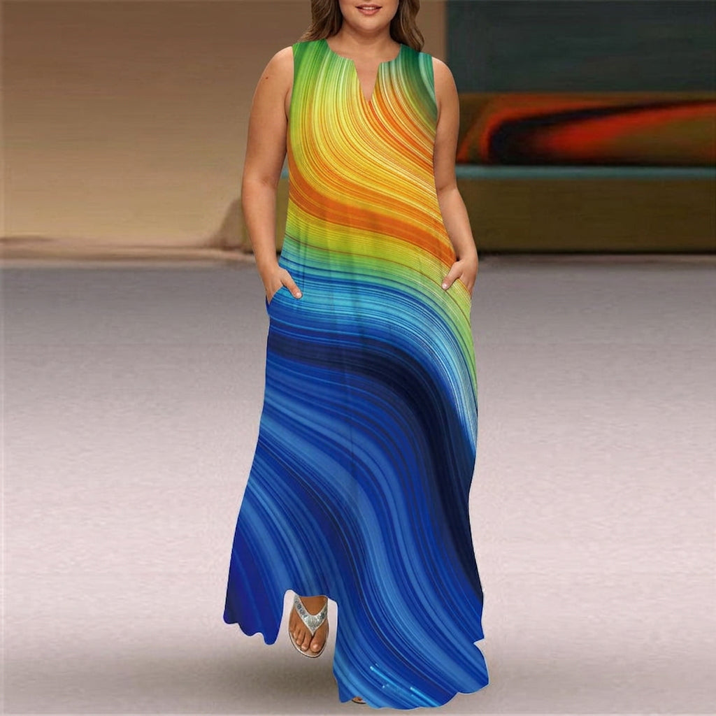 Oleander | V-kaula-aukkoinen Olkaimeton Maxi-mekko