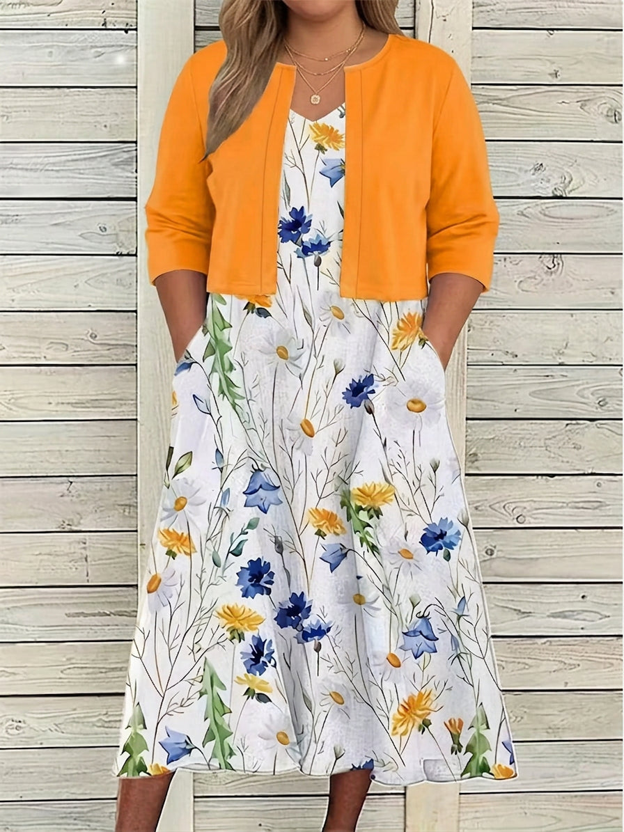Aisha - Kukallinen Mekko Kaksiosainen Setti
