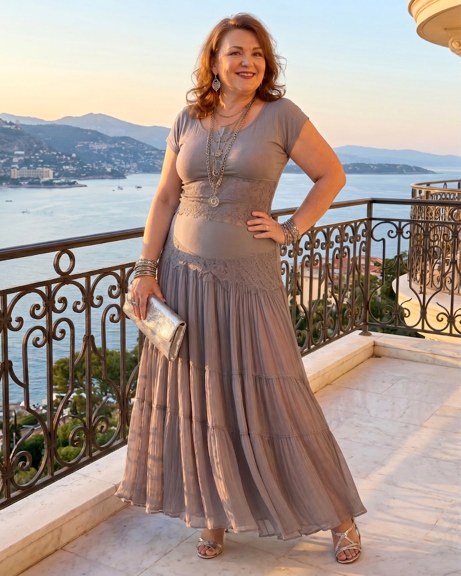 Magnolia | Röyhelöity Crop Top ja Pleatattu Maxi Hame Setti