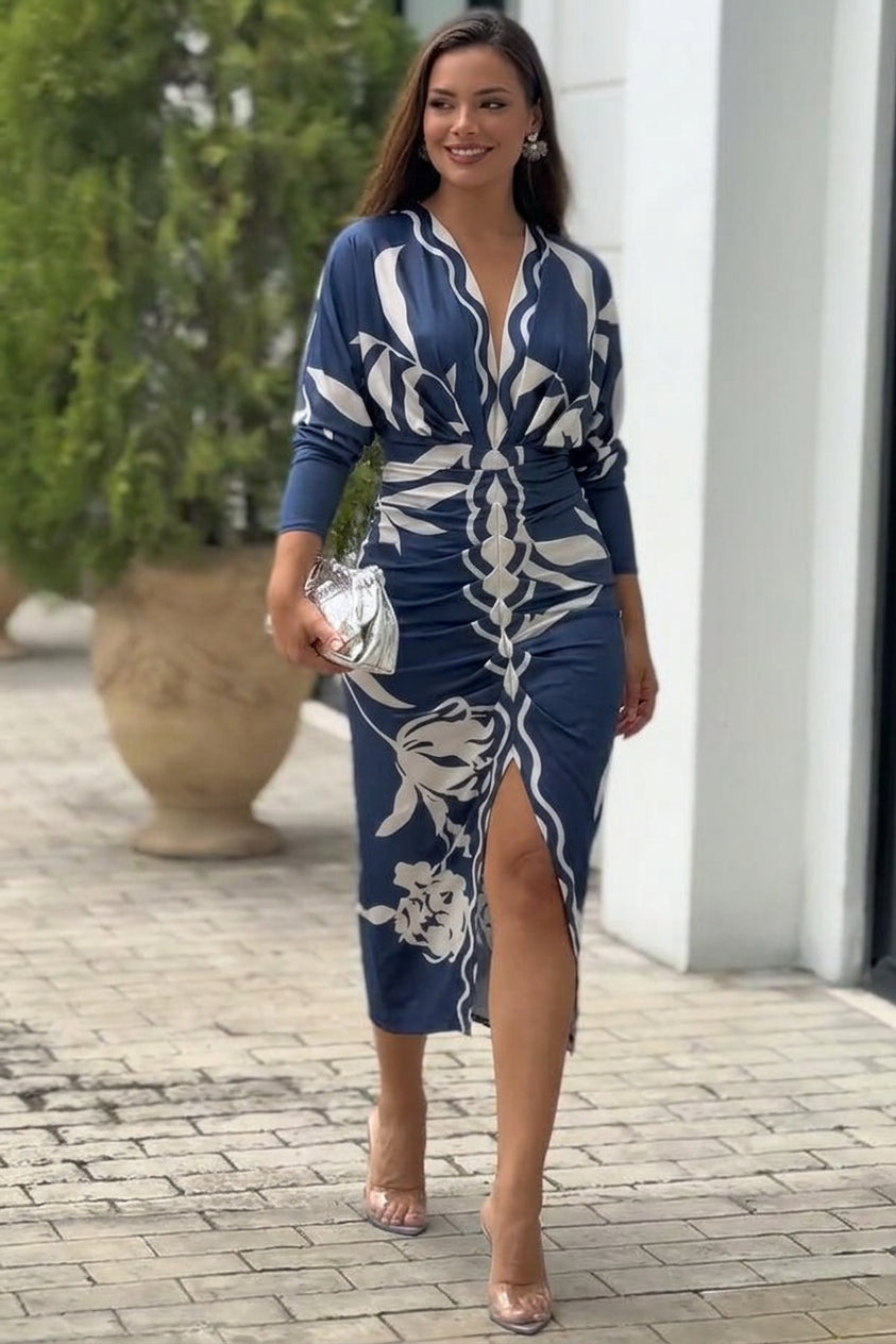Signy | Aurinkopako Uniikki Printti Dolman Midi Mekko