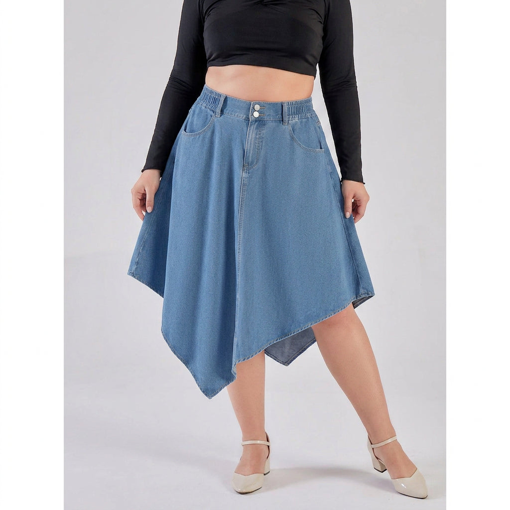 Rhea Epäsäännöllinen Denim-hame