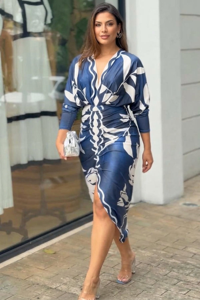 Signy | Aurinkopako Uniikki Printti Dolman Midi Mekko