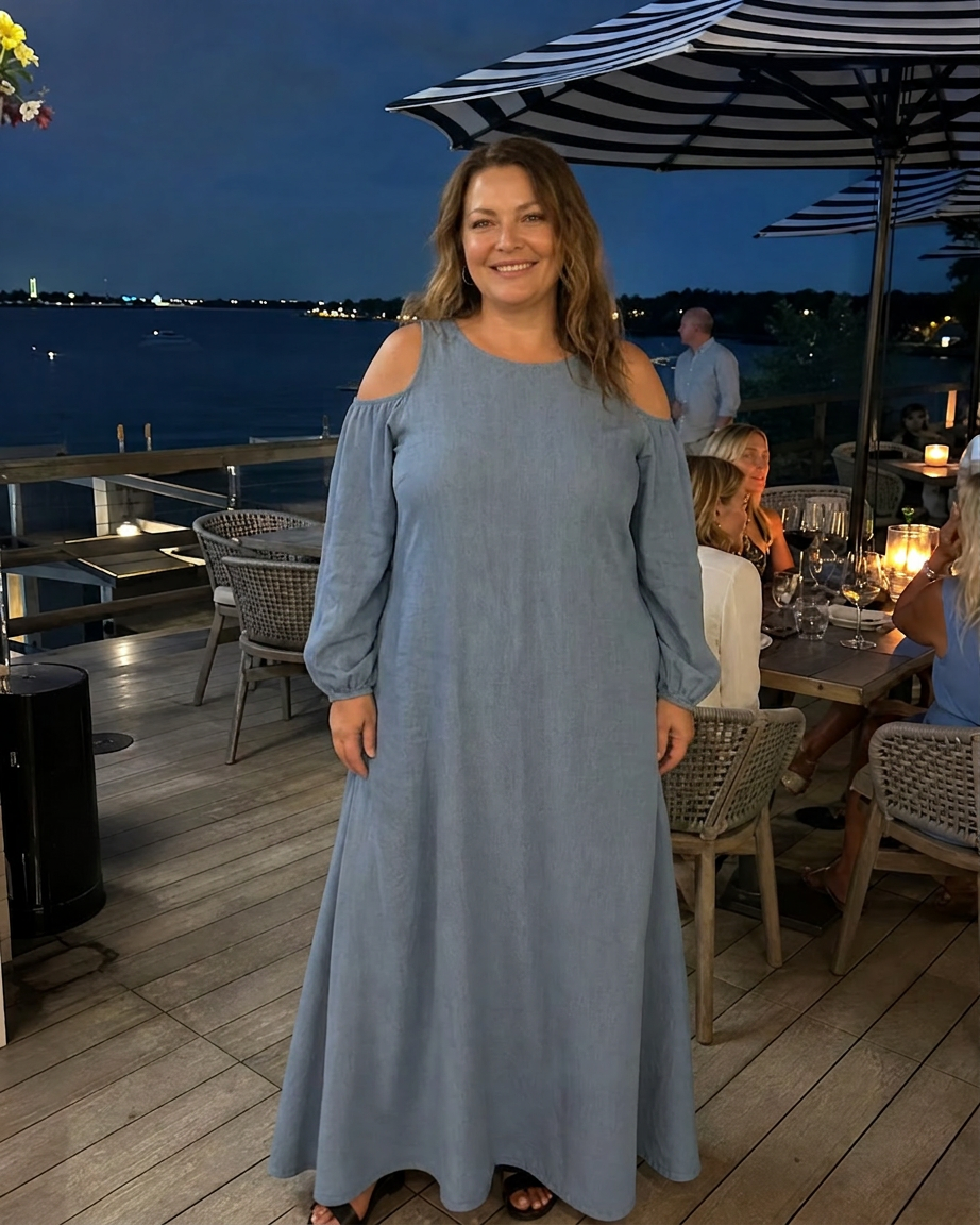Bria | Avokätinen Ilmapallo Hihainen Rentouttava Maxi Mekko