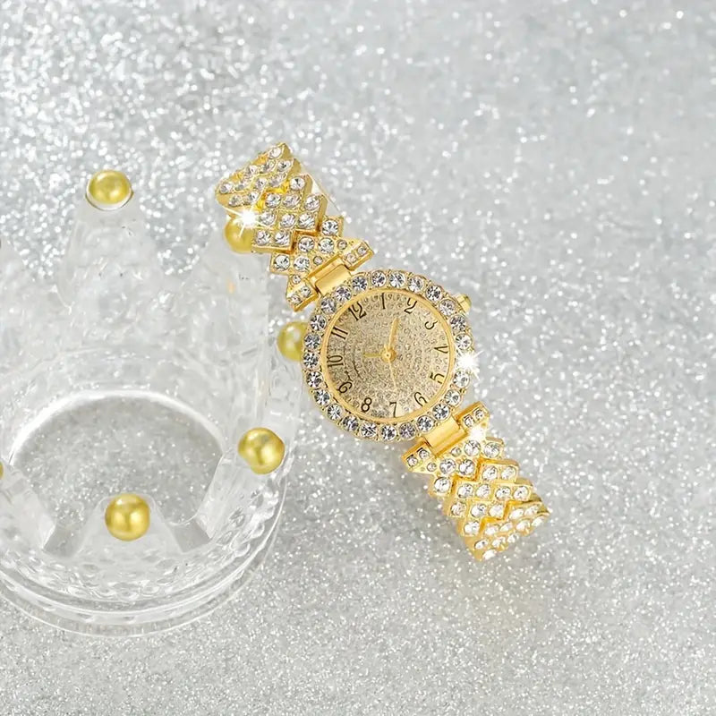 Luxe Radiance Kulta Kello &amp; Rannekoru Setti | Kulta