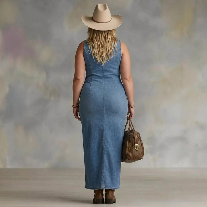 Noa Olkaimeton Denim-mekko