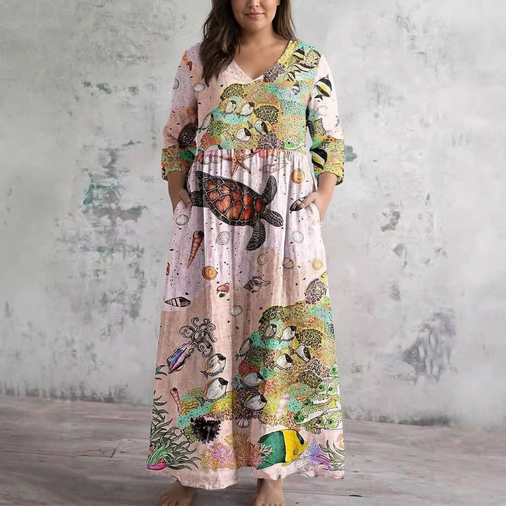Leontine | Ocean Whimsy Maxi Dress
