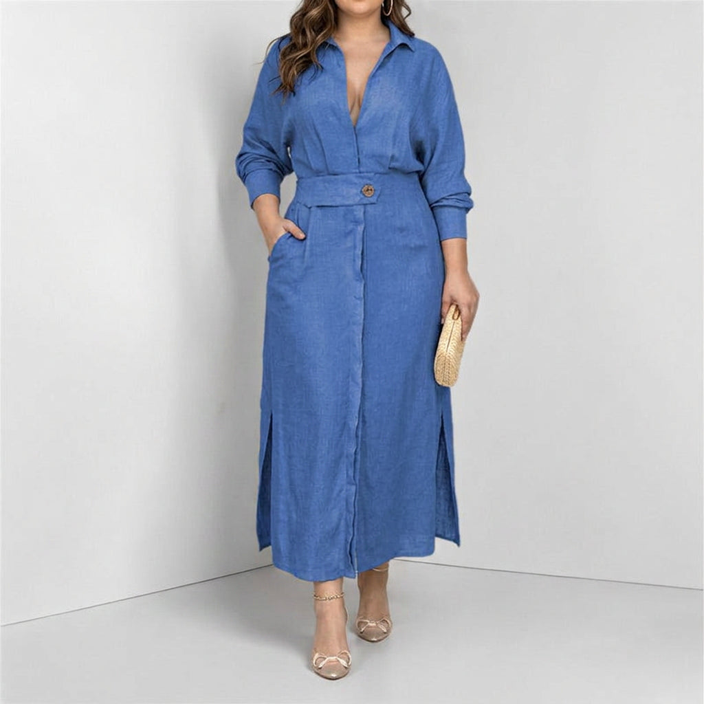 Wren Elegantti Solmittu Mekko: Tyylikäs Työmatka Pitkähihaisena