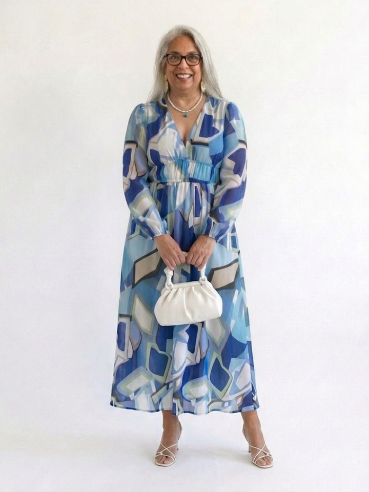 Harlow | Pitkähihaisen Kukallinen Maxi Mekko