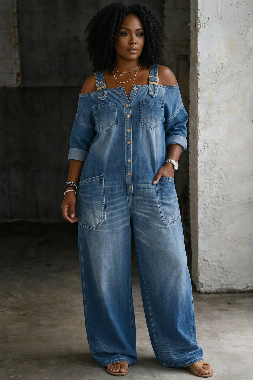 Peltokorte | Off Shoulder Denim-paitakokonaisuus