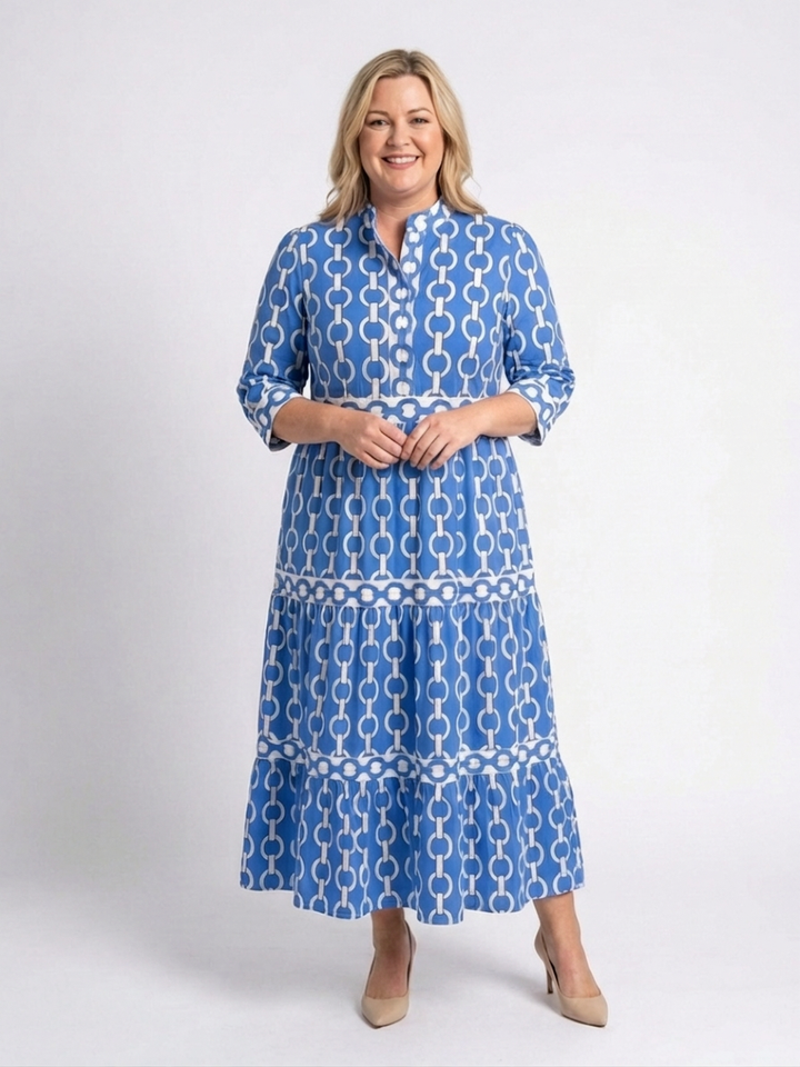 Tamsin | Kolmen neljänneksen hihainen ketjumallinen midi-mekko