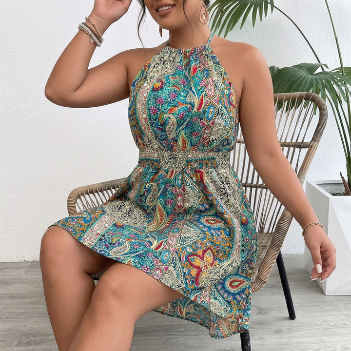 Edith | Boho Print Fit-and-Flare -mekko