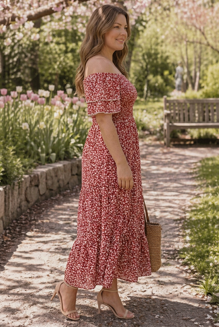 Elara | Olkaimeton Kukallinen Mekko