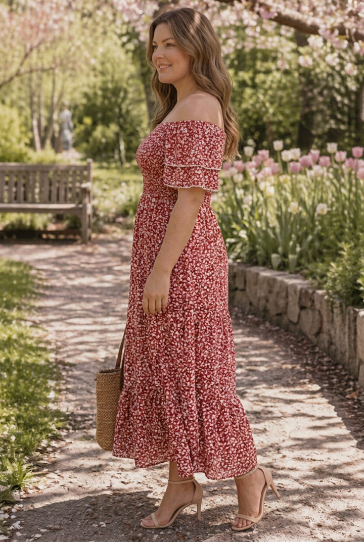 Elara | Olkaimeton Kukallinen Mekko