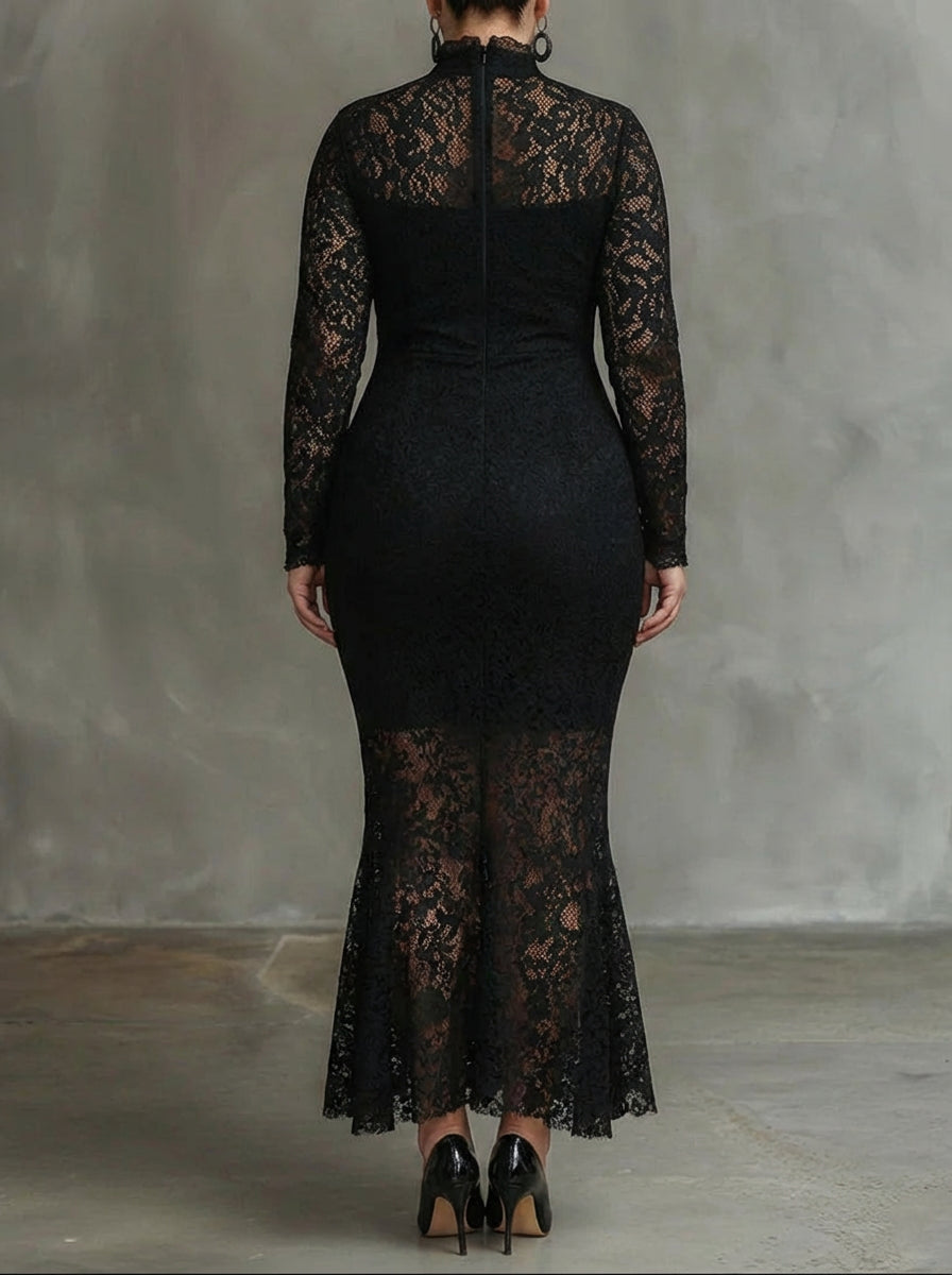 Alma | Elegantti pitsinen fishtail-maksimekko