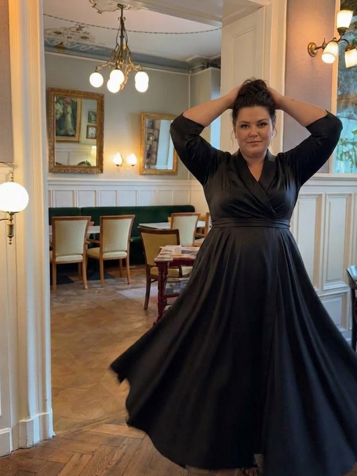 Cataleya | Midi Mekko Kietaisupäällä ja Kolmivartiset Hihat