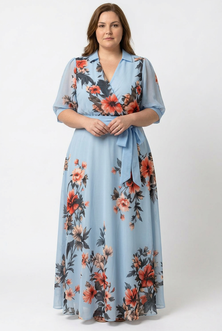 Hedda | Kukallinen Kietaisumekko V-kaula-aukolla