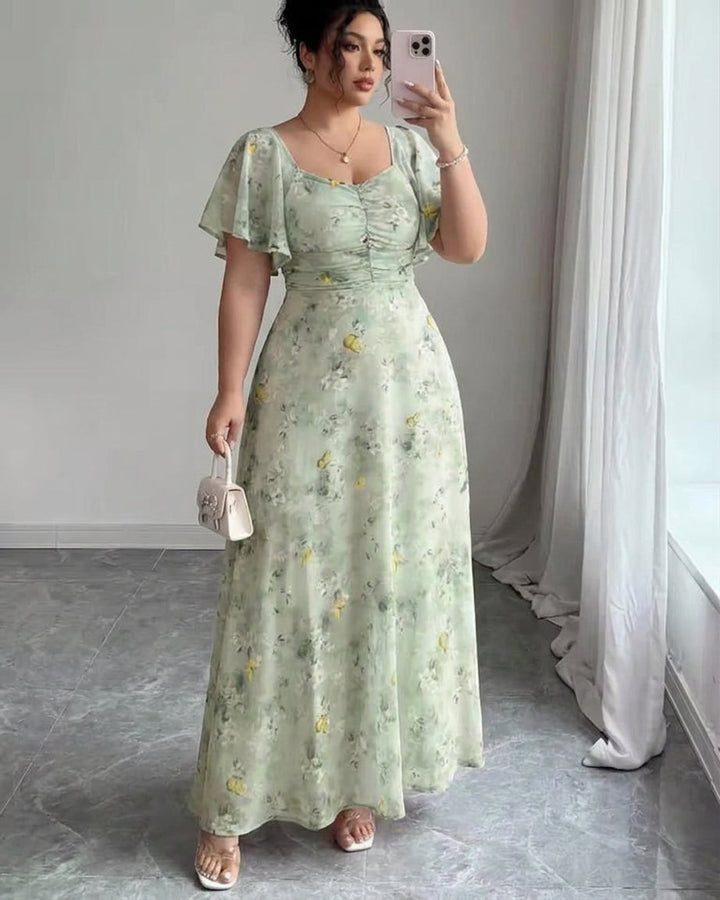 Naomi – Tyylikäs Slim Mekko Rypytys Hihoilla