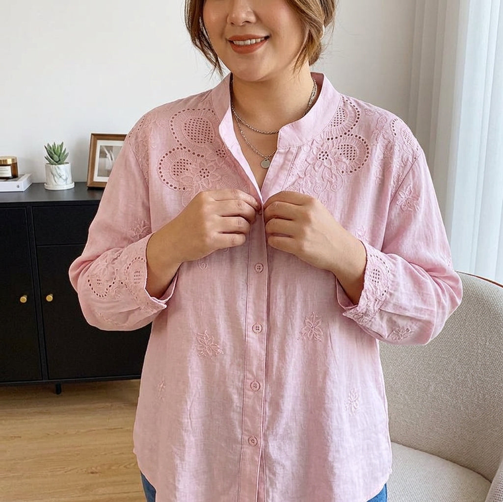 Yasmin - Puuvillainen Schiffly-ompelushirt