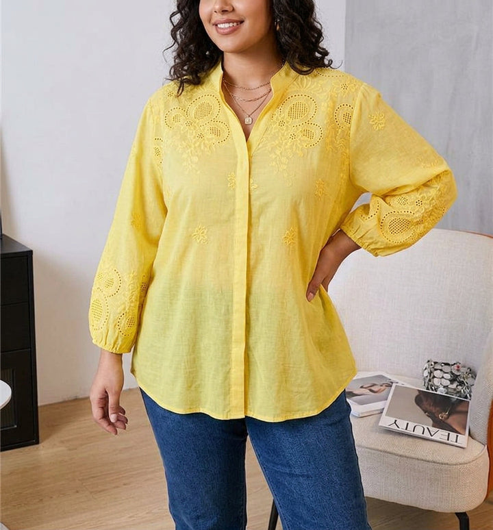 Yasmin - Puuvillainen Schiffly-ompelushirt