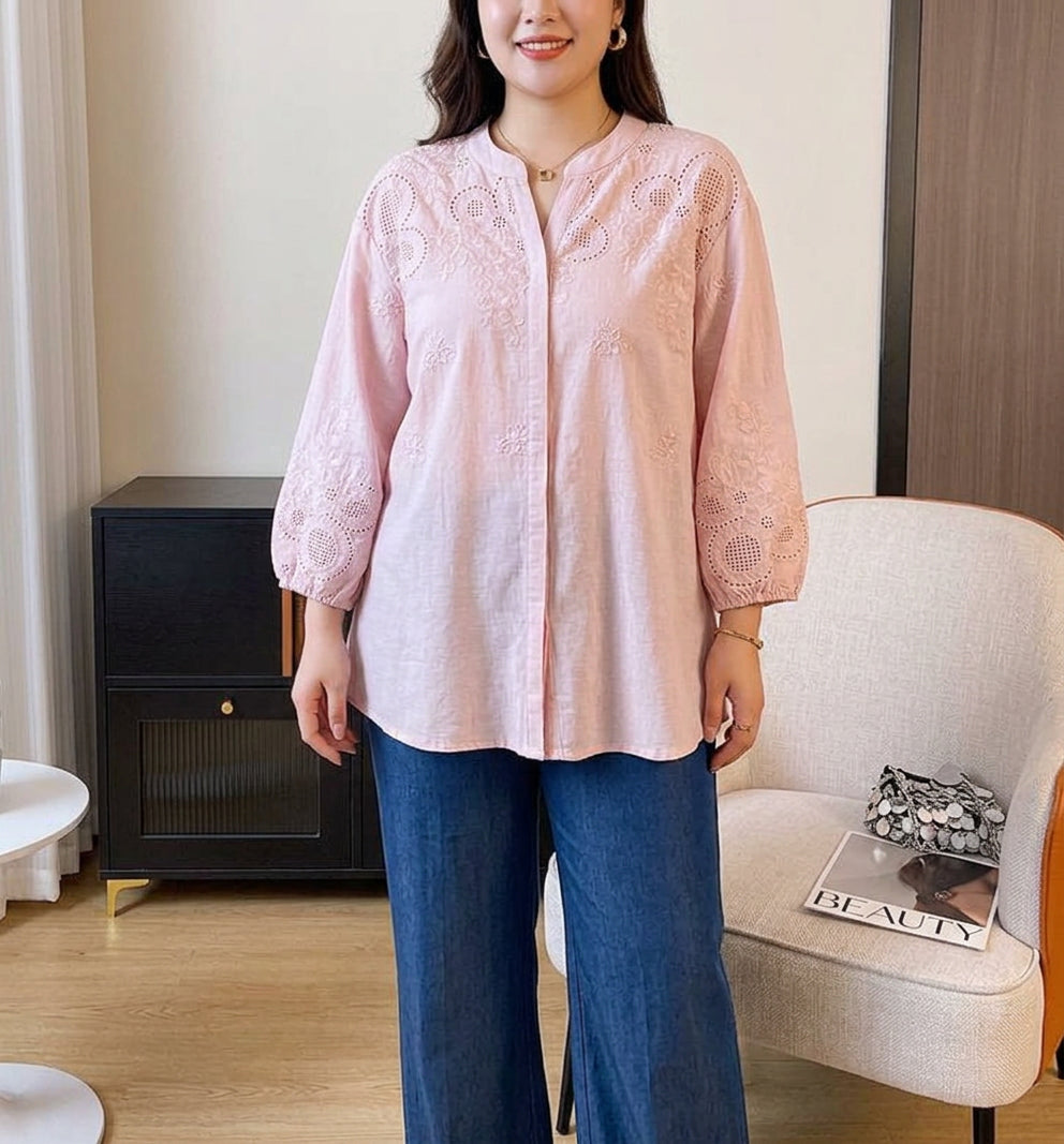 Yasmin - Puuvillainen Schiffly-ompelushirt