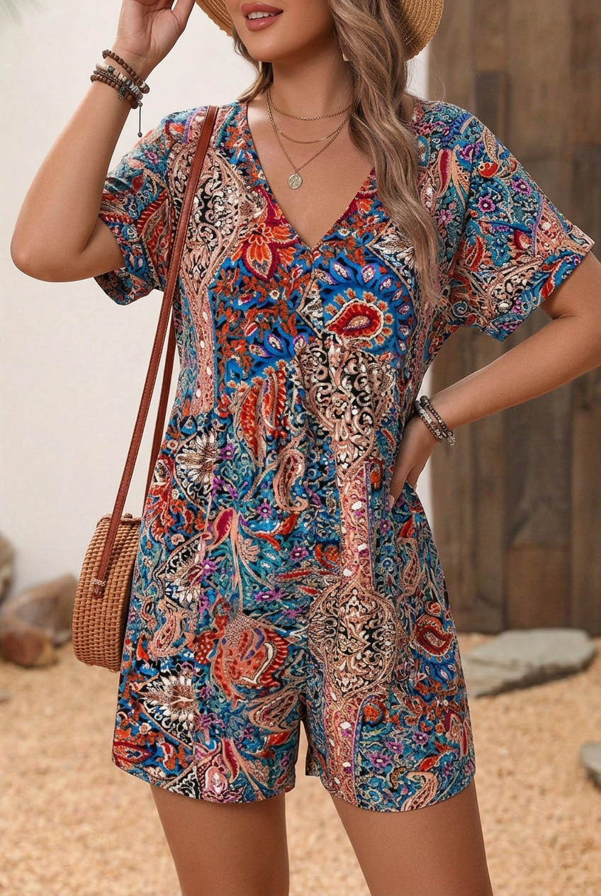 Maribel | Boho Paisley Haalarimekko