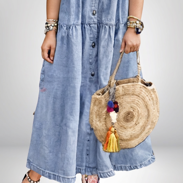 Leontine | Naisten Denim Kerrosmekko