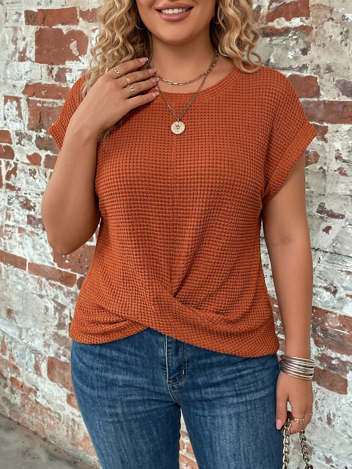 Nadya | Waffle Knit Casual Tee