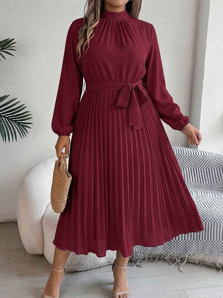 Juniper | Pleated Belted Maxi Dress