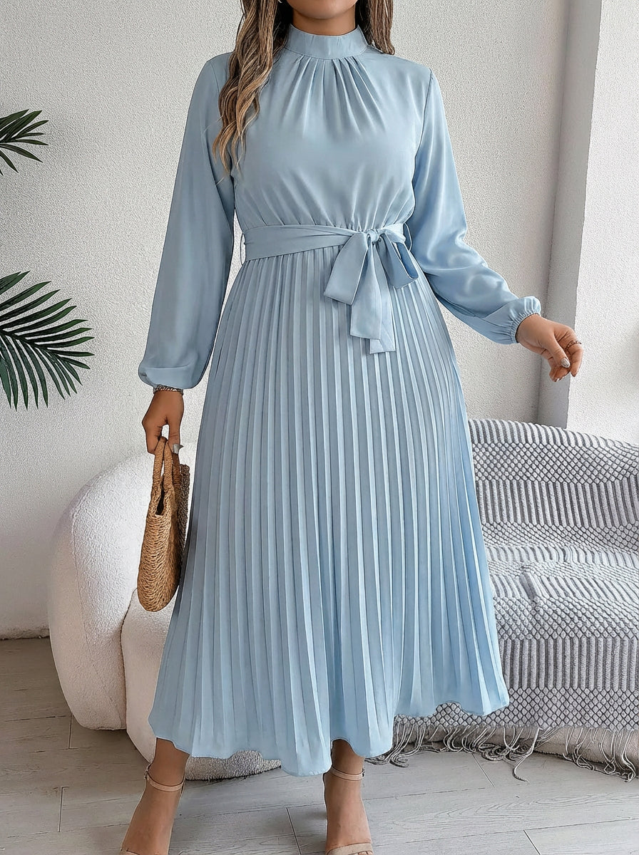 Juniper | Pleated Belted Maxi Dress
