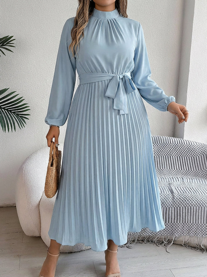 Juniper | Pleated Belted Maxi Dress