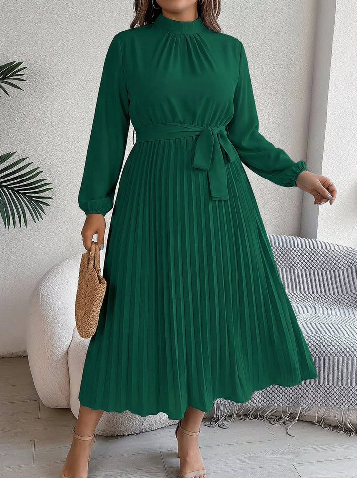 Juniper | Pleated Belted Maxi Dress
