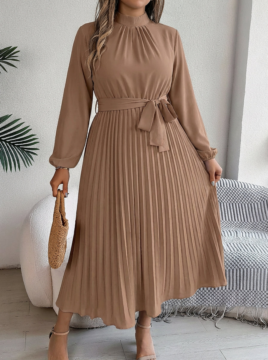 Juniper | Pleated Belted Maxi Dress