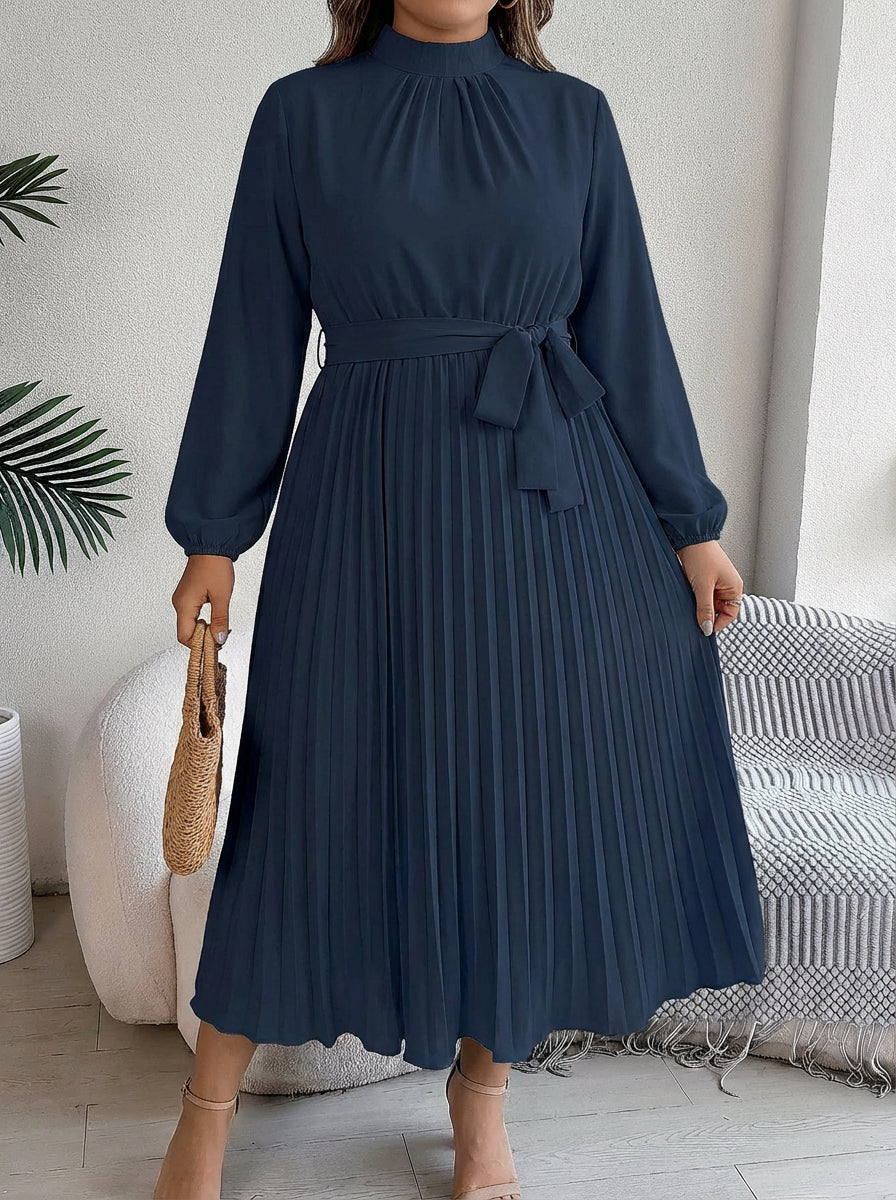Juniper | Pleated Belted Maxi Dress