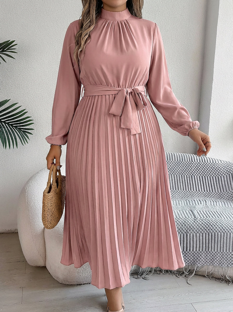 Juniper | Pleated Belted Maxi Dress