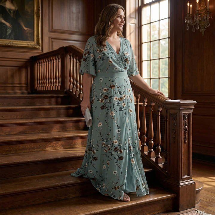 Ottilie | Halterneck Bloom Flow Maxi Mekko