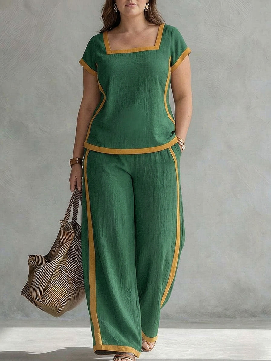 Tova - Pellava Yhdistelmäsetti Elegantti Kaksiosainen