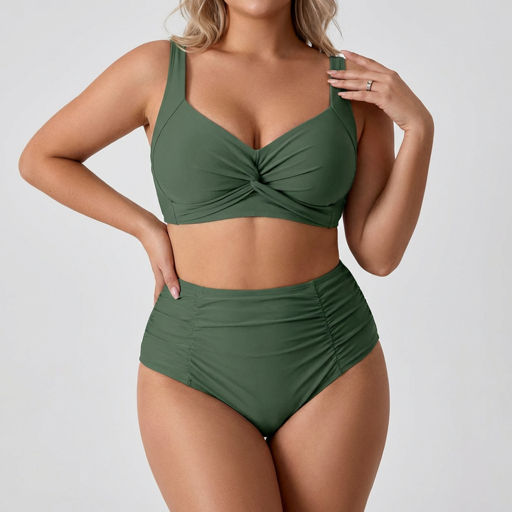 Ingrid | Bandeau-uimapuku kerätystä kankaasta
