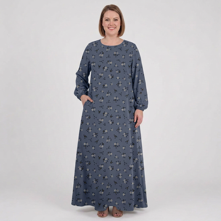 Odette - Lintu- ja Kasvikuvioinen Maxi Mekko
