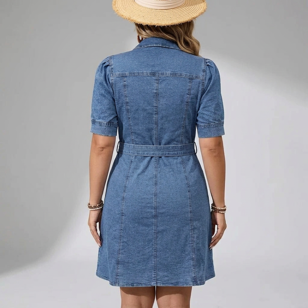 Floriane Eurooppalainen Denim-Mekko